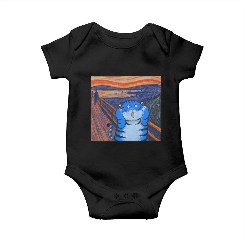 Blue Tiger Scream Baby Onesie Cute Animal Anime Demon Aesthetic Painting - Wonder Print Shop