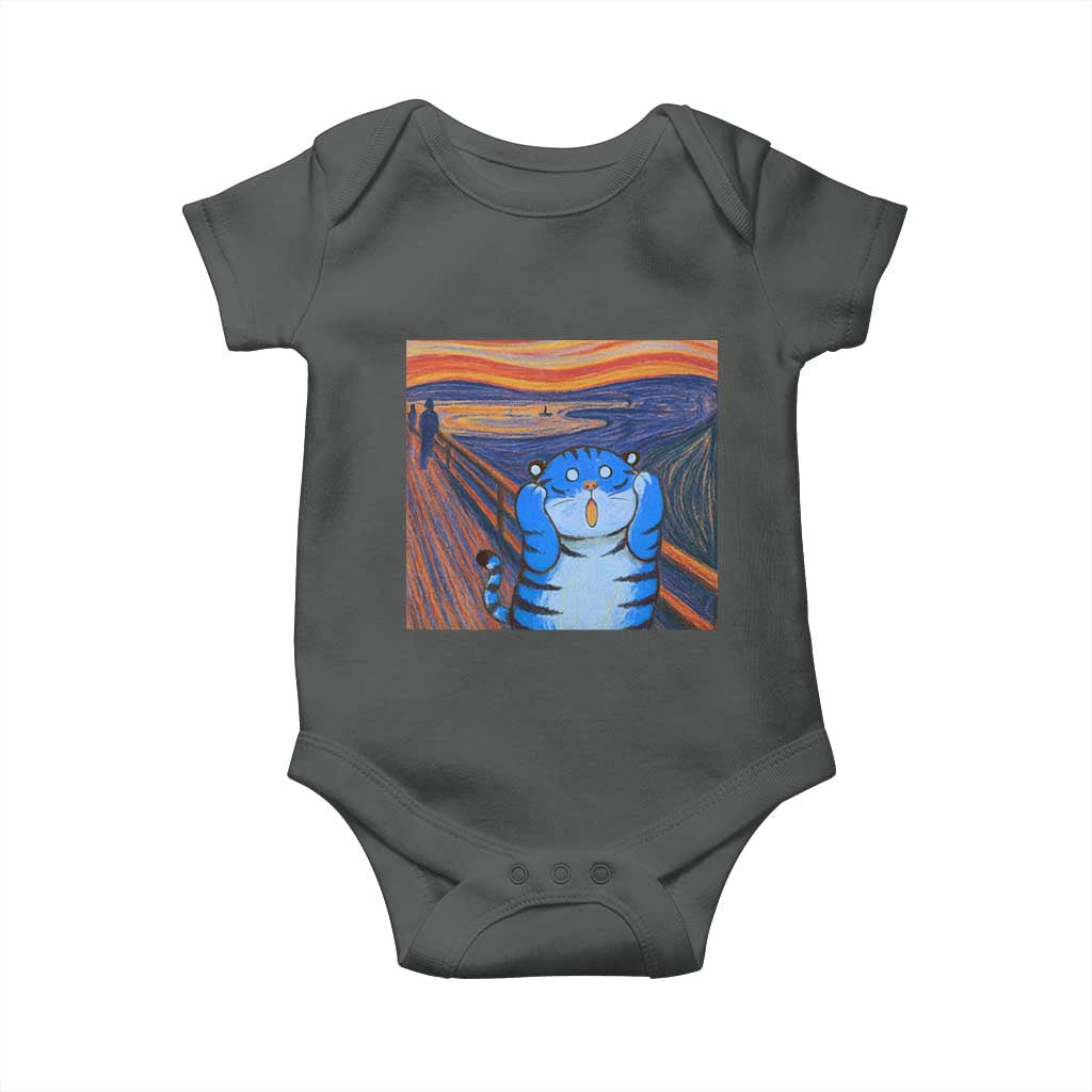 Blue Tiger Scream Baby Onesie Cute Animal Anime Demon Aesthetic Painting - Wonder Print Shop