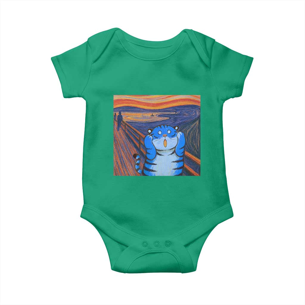 Blue Tiger Scream Baby Onesie Cute Animal Anime Demon Aesthetic Painting - Wonder Print Shop