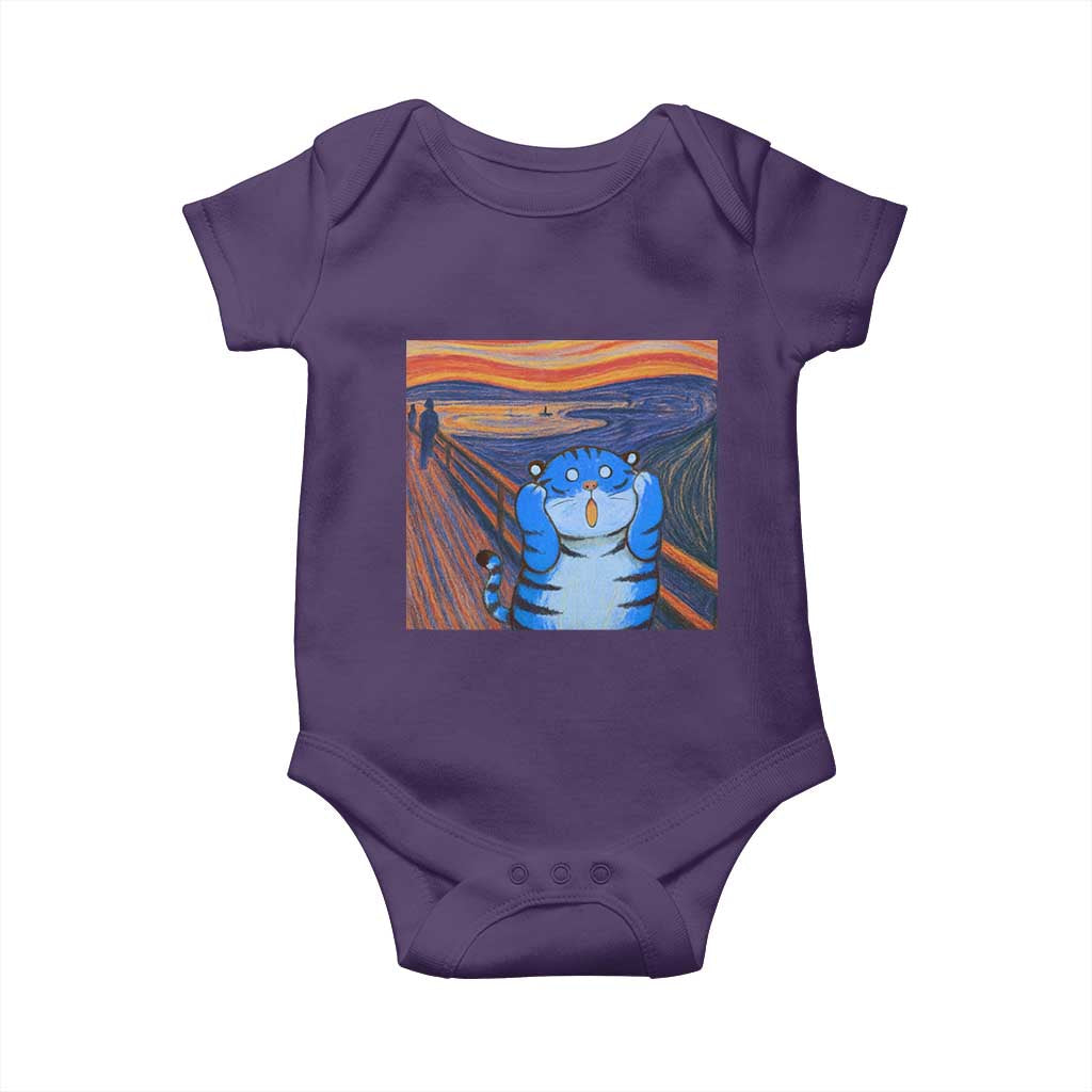 Blue Tiger Scream Baby Onesie Cute Animal Anime Demon Aesthetic Painting - Wonder Print Shop
