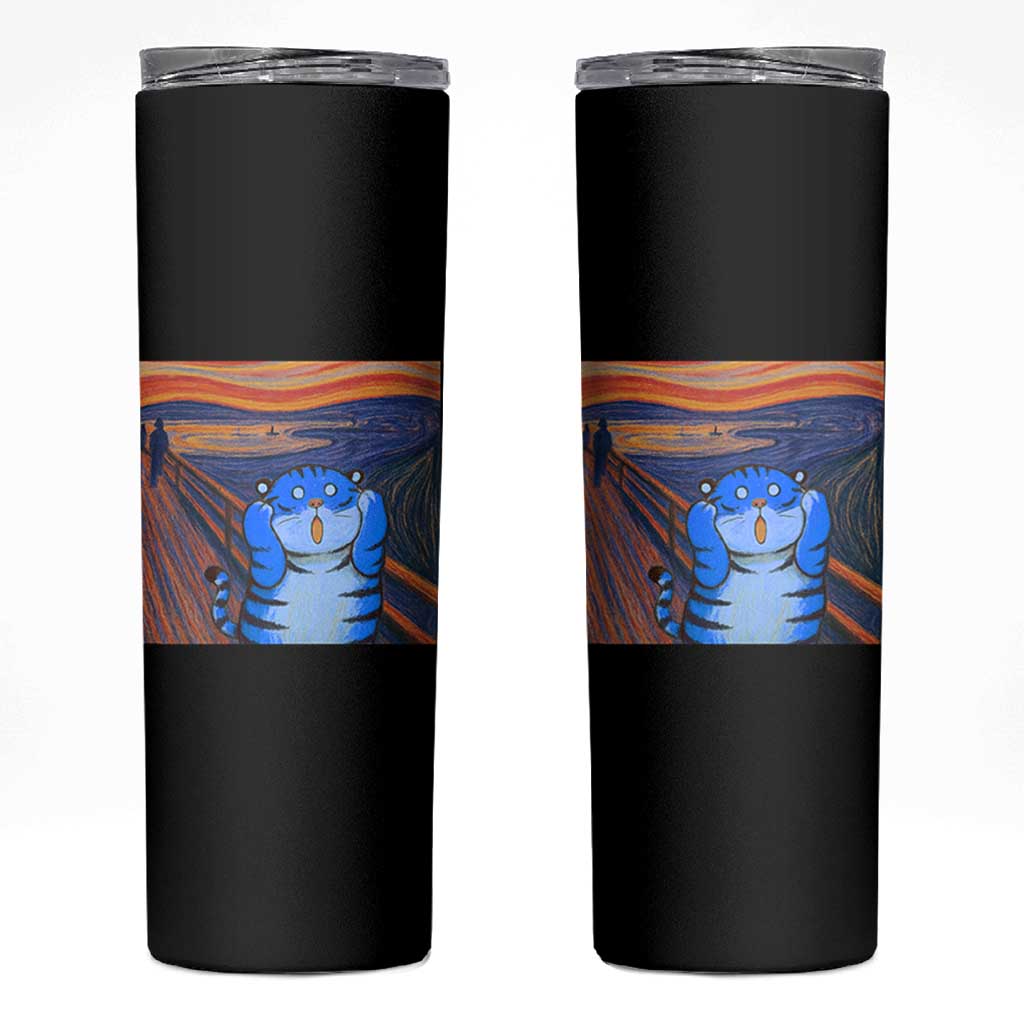 Blue Tiger Scream Skinny Tumbler Cute Animal Anime Demon Aesthetic Painting - Wonder Print Shop