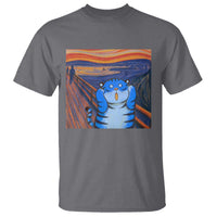 Blue Tiger Scream T Shirt Cute Animal Anime Demon Aesthetic Painting - Wonder Print Shop