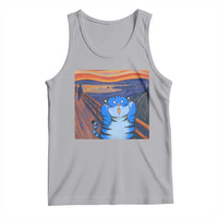 Blue Tiger Scream Tank Top Cute Animal Anime Demon Aesthetic Painting - Wonder Print Shop