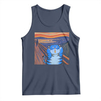 Blue Tiger Scream Tank Top Cute Animal Anime Demon Aesthetic Painting - Wonder Print Shop