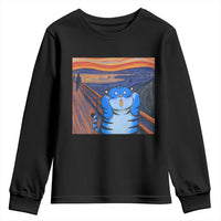 Blue Tiger Scream Youth Sweatshirt Cute Animal Anime Demon Aesthetic Painting - Wonder Print Shop