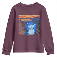 Blue Tiger Scream Youth Sweatshirt Cute Animal Anime Demon Aesthetic Painting - Wonder Print Shop