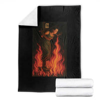 Funny Halloween Witch Throw Blanket Witch Lighting Cigarette With Flames Occult Unholy - Wonder Print Shop