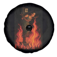 Funny Halloween Witch Spare Tire Cover Witch Lighting Cigarette With Flames Occult Unholy - Wonder Print Shop