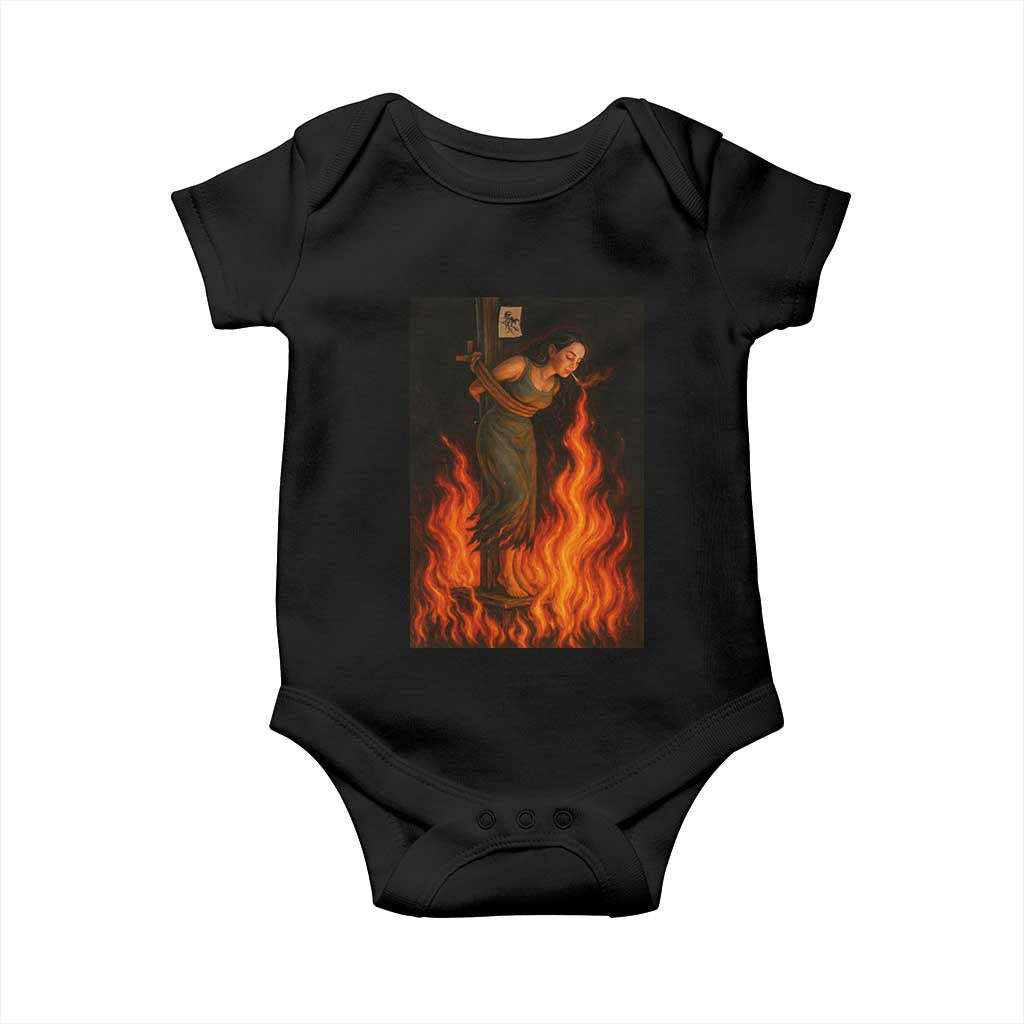 Funny Halloween Witch Baby Onesie Witch Lighting Cigarette With Flames Occult Unholy - Wonder Print Shop