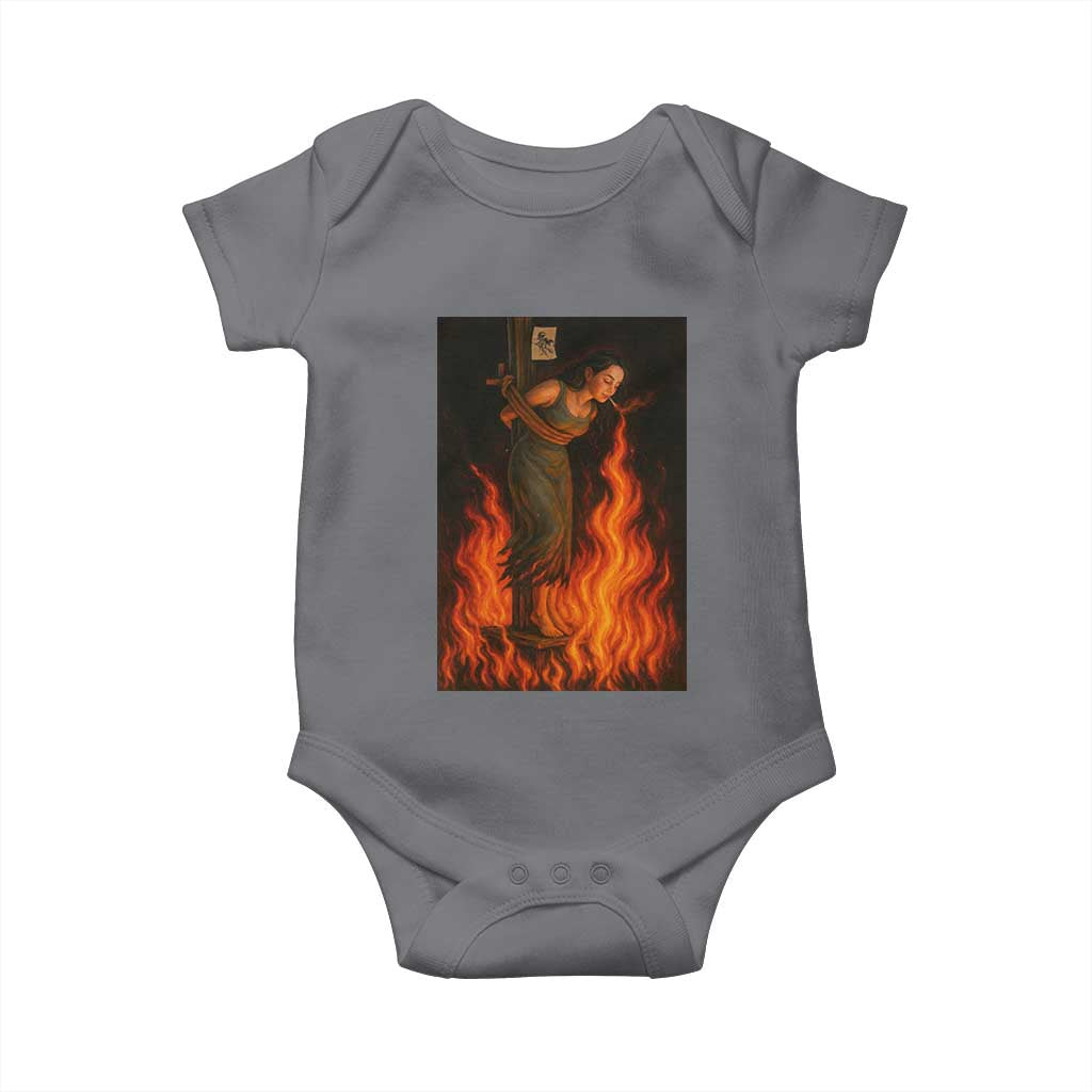 Funny Halloween Witch Baby Onesie Witch Lighting Cigarette With Flames Occult Unholy - Wonder Print Shop