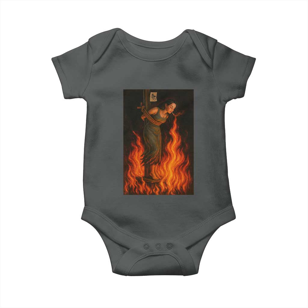 Funny Halloween Witch Baby Onesie Witch Lighting Cigarette With Flames Occult Unholy - Wonder Print Shop