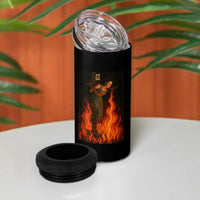 Funny Halloween Witch 4 in 1 Can Cooler Tumbler Witch Lighting Cigarette With Flames Occult Unholy - Wonder Print Shop