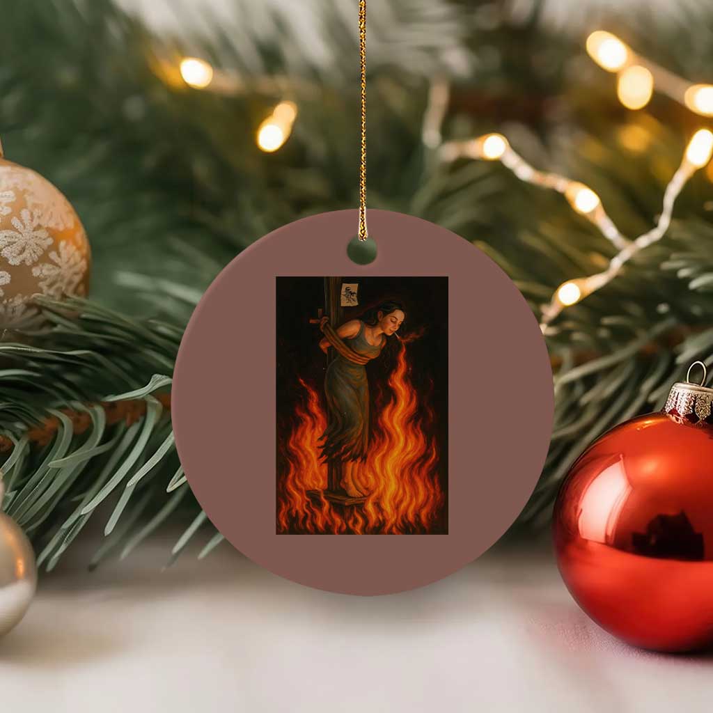 Funny Halloween Witch Ceramic Ornament Witch Lighting Cigarette With Flames Occult Unholy - Wonder Print Shop