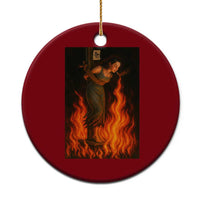 Funny Halloween Witch Ceramic Ornament Witch Lighting Cigarette With Flames Occult Unholy - Wonder Print Shop