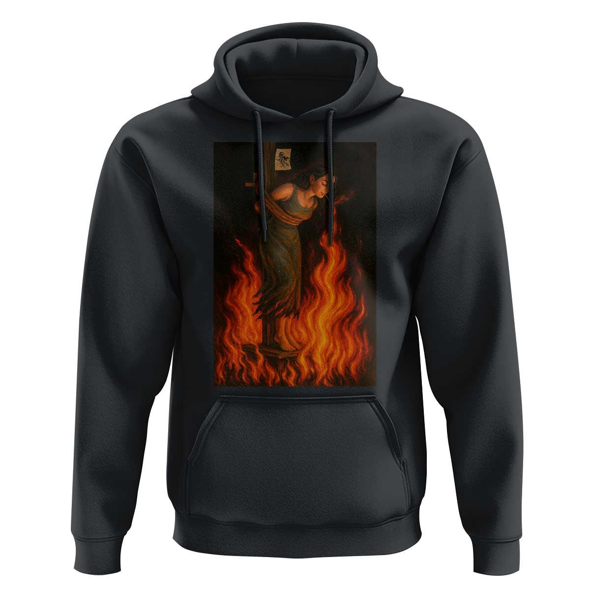 Funny Halloween Witch Hoodie Witch Lighting Cigarette With Flames Occult Unholy - Wonder Print Shop