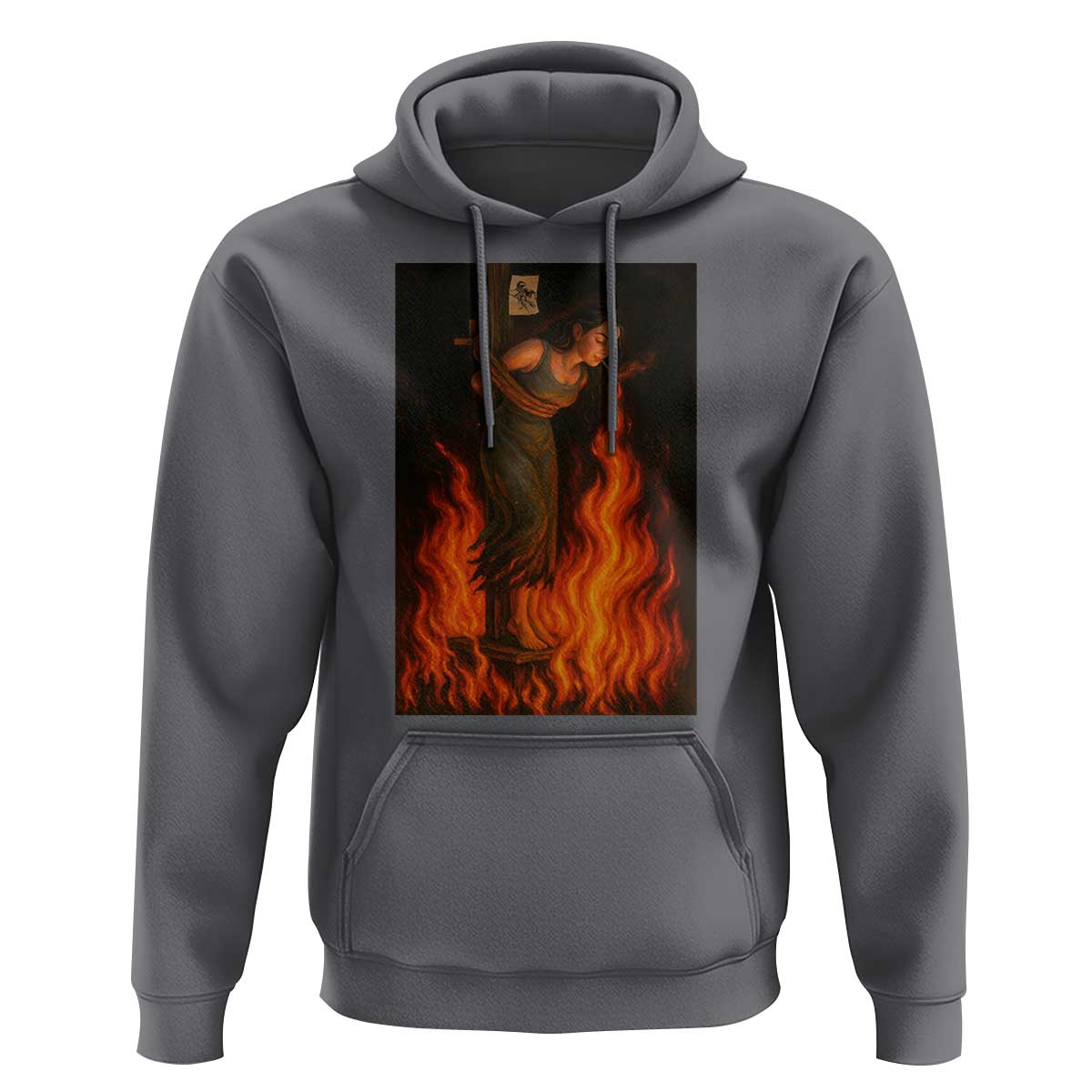 Funny Halloween Witch Hoodie Witch Lighting Cigarette With Flames Occult Unholy - Wonder Print Shop