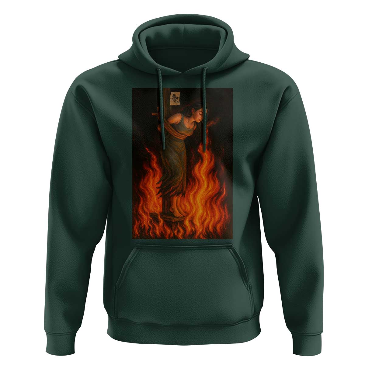Funny Halloween Witch Hoodie Witch Lighting Cigarette With Flames Occult Unholy - Wonder Print Shop