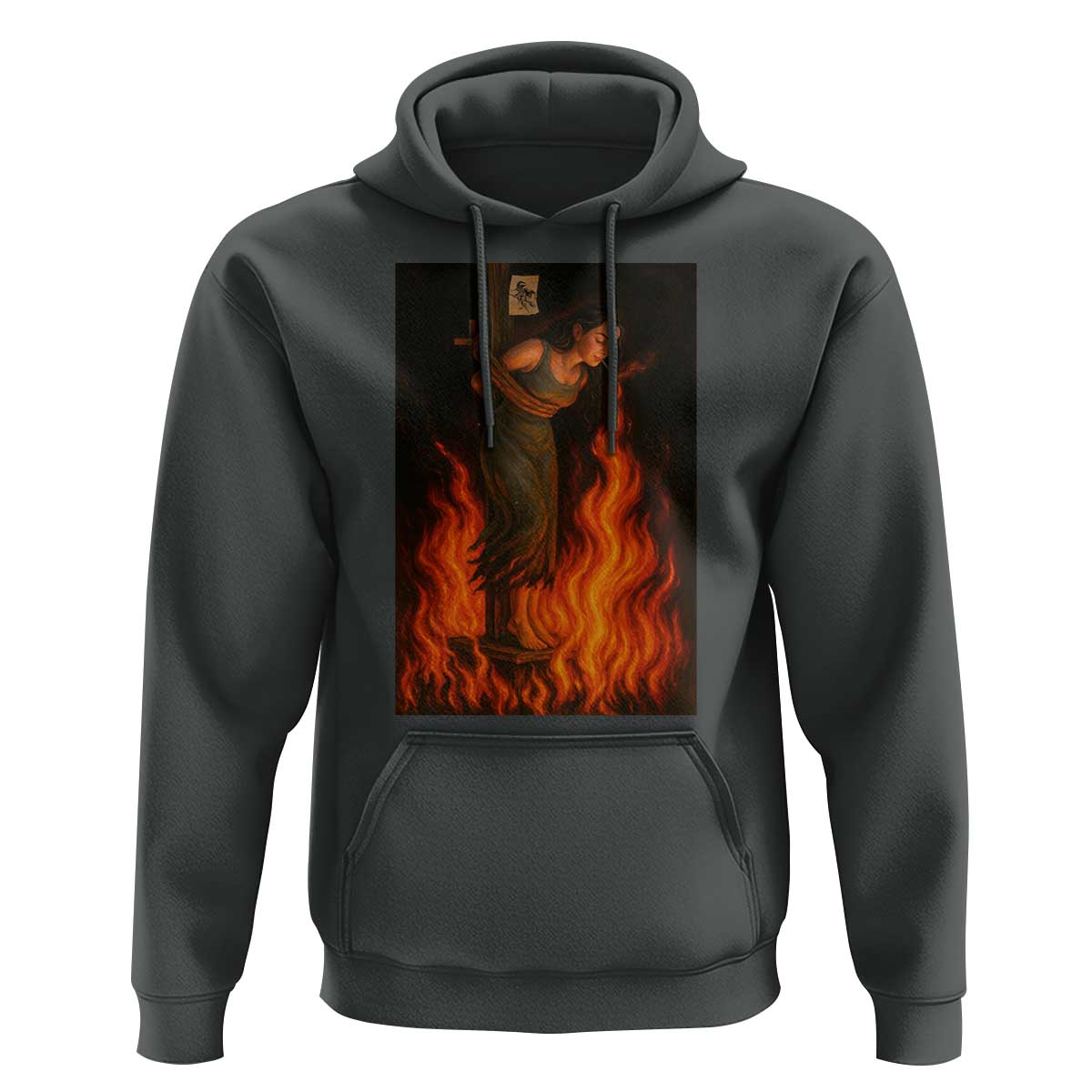 Funny Halloween Witch Hoodie Witch Lighting Cigarette With Flames Occult Unholy - Wonder Print Shop