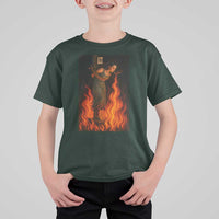 Funny Halloween Witch T Shirt For Kid Witch Lighting Cigarette With Flames Occult Unholy - Wonder Print Shop