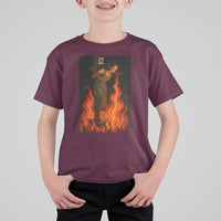 Funny Halloween Witch T Shirt For Kid Witch Lighting Cigarette With Flames Occult Unholy - Wonder Print Shop