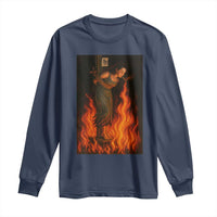 Funny Halloween Witch Long Sleeve Shirt Witch Lighting Cigarette With Flames Occult Unholy - Wonder Print Shop