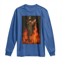 Funny Halloween Witch Long Sleeve Shirt Witch Lighting Cigarette With Flames Occult Unholy - Wonder Print Shop