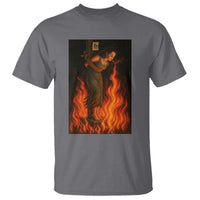 Funny Halloween Witch T Shirt Witch Lighting Cigarette With Flames Occult Unholy - Wonder Print Shop