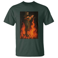 Funny Halloween Witch T Shirt Witch Lighting Cigarette With Flames Occult Unholy - Wonder Print Shop