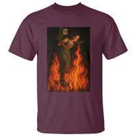 Funny Halloween Witch T Shirt Witch Lighting Cigarette With Flames Occult Unholy - Wonder Print Shop