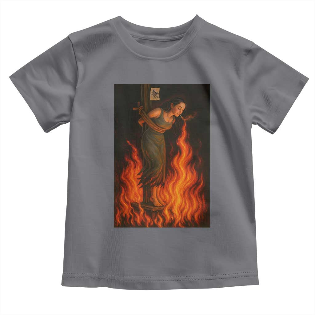 Funny Halloween Witch Toddler T Shirt Witch Lighting Cigarette With Flames Occult Unholy - Wonder Print Shop