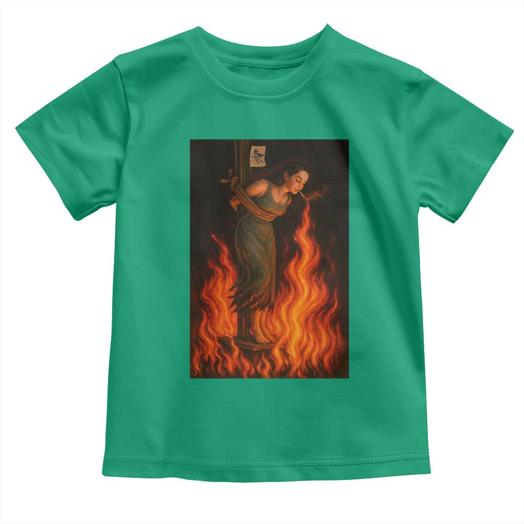Funny Halloween Witch Toddler T Shirt Witch Lighting Cigarette With Flames Occult Unholy - Wonder Print Shop