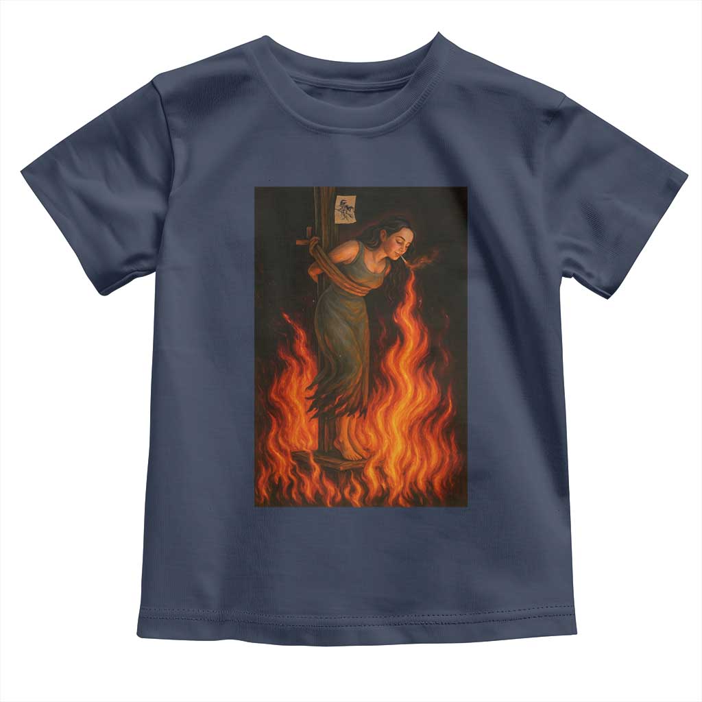 Funny Halloween Witch Toddler T Shirt Witch Lighting Cigarette With Flames Occult Unholy - Wonder Print Shop