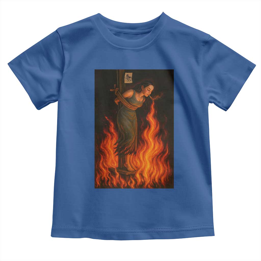 Funny Halloween Witch Toddler T Shirt Witch Lighting Cigarette With Flames Occult Unholy - Wonder Print Shop