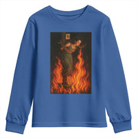 Funny Halloween Witch Youth Sweatshirt Witch Lighting Cigarette With Flames Occult Unholy - Wonder Print Shop