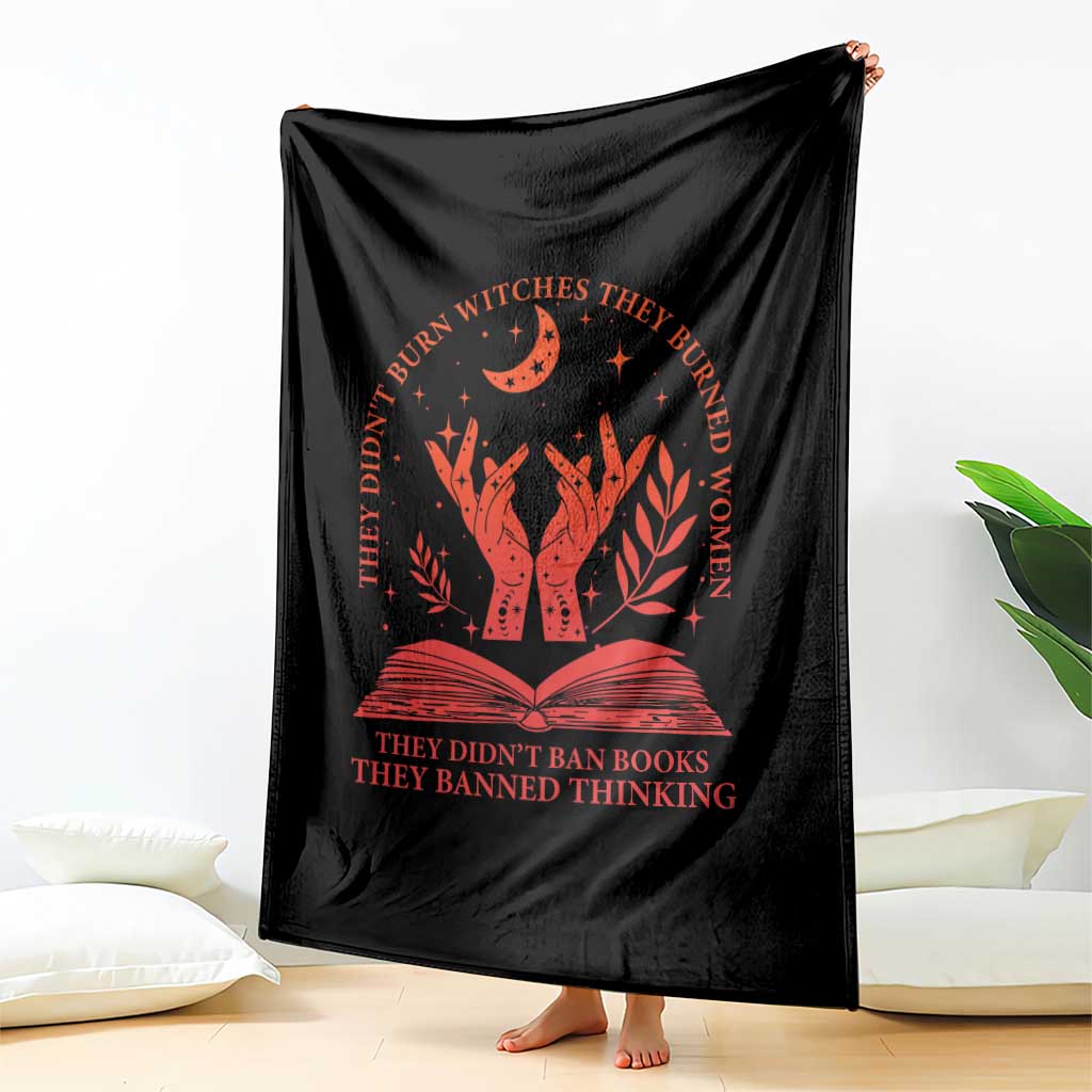 Feminist Witch Throw Blanket They Didnt Burn Witches Women Halloween Feminism - Wonder Print Shop