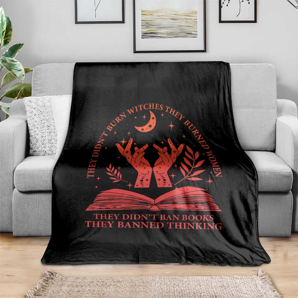 Feminist Witch Throw Blanket They Didnt Burn Witches Women Halloween Feminism - Wonder Print Shop