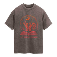 Feminist Witch Washed Cotton T-Shirt They Didnt Burn Witches Women Halloween Feminism