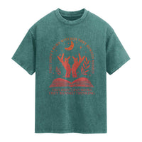 Feminist Witch Washed Cotton T-Shirt They Didnt Burn Witches Women Halloween Feminism