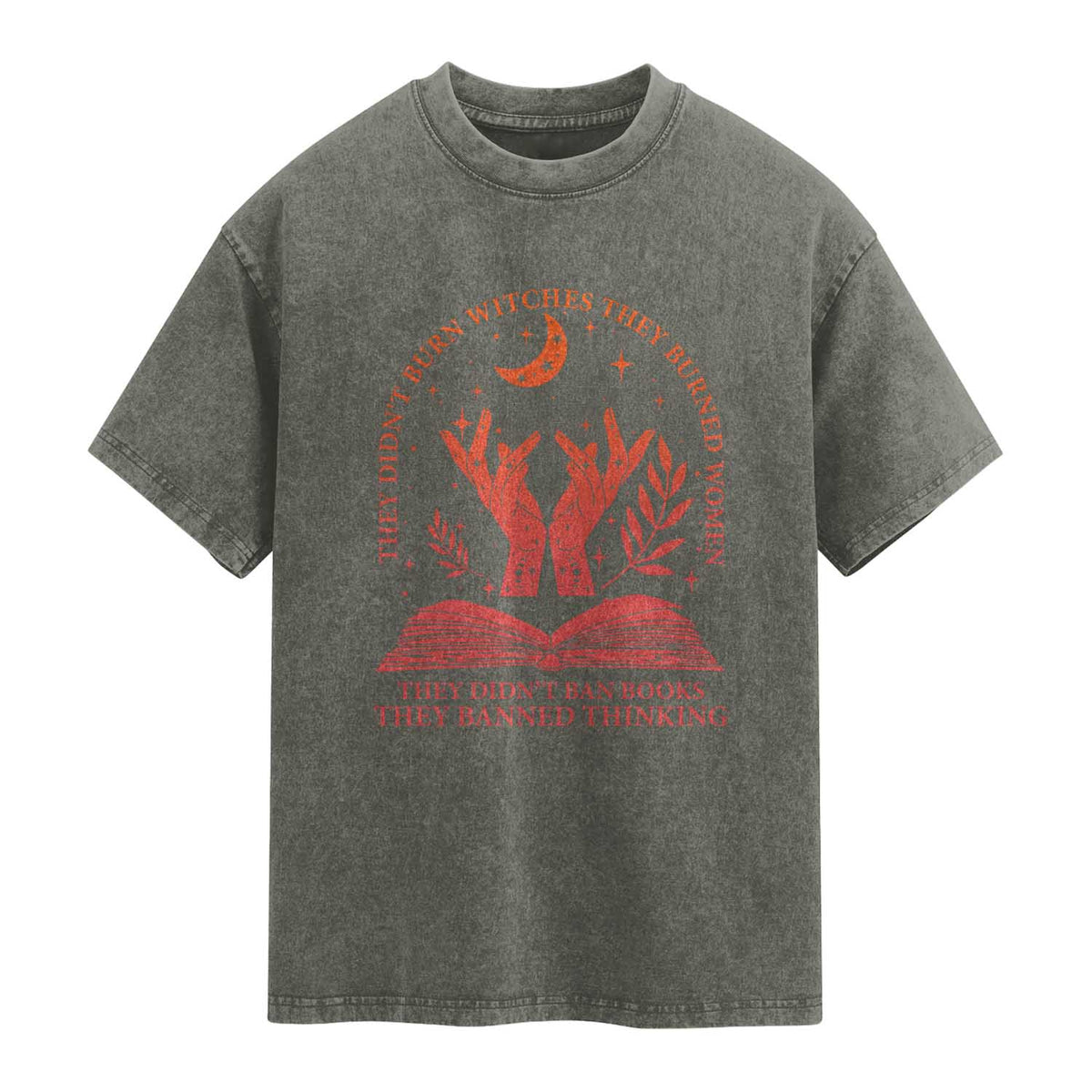 Feminist Witch Washed Cotton T-Shirt They Didnt Burn Witches Women Halloween Feminism