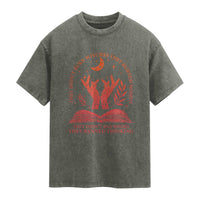 Feminist Witch Washed Cotton T-Shirt They Didnt Burn Witches Women Halloween Feminism