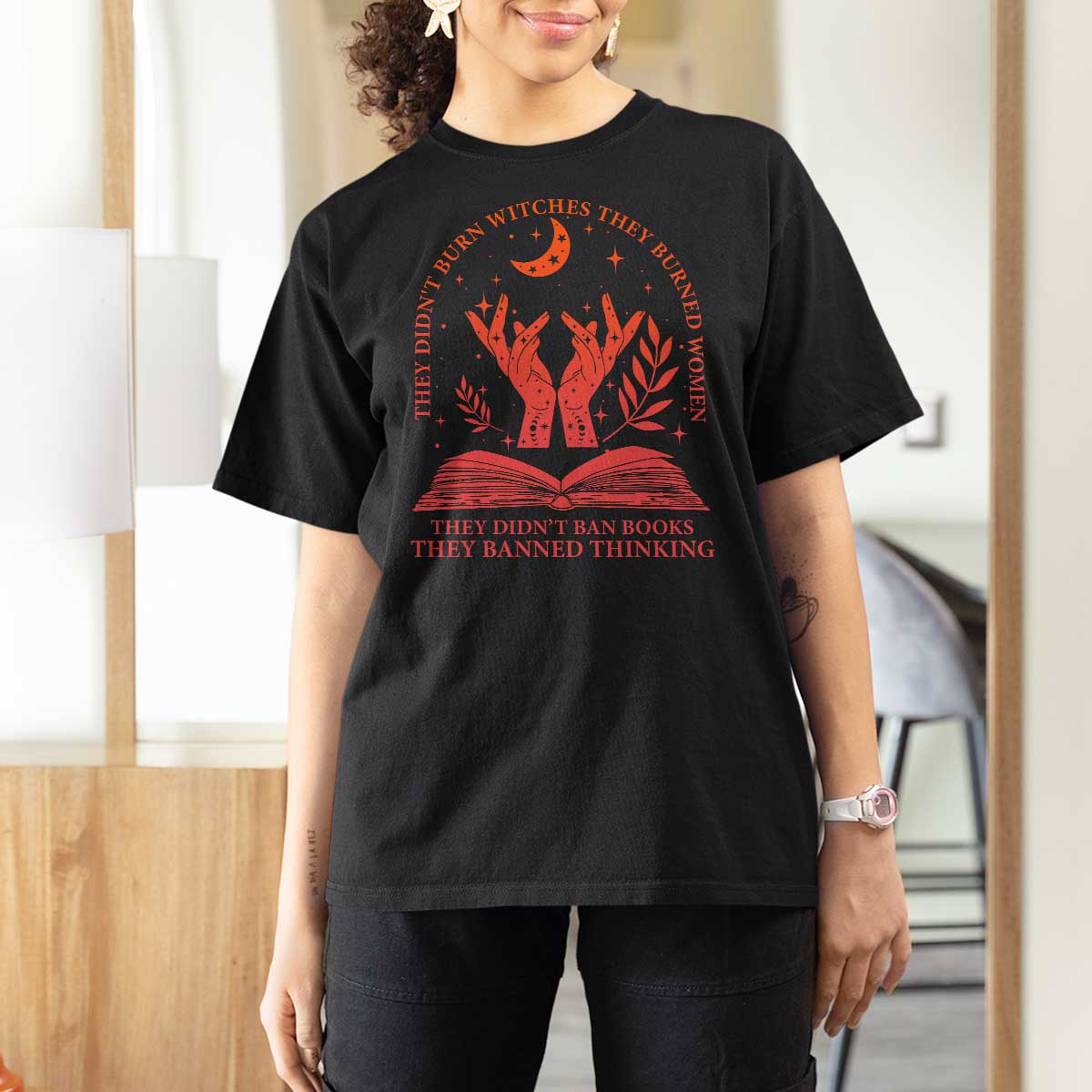 Feminist Witch T Shirt For Women They Didnt Burn Witches Women Halloween Feminism - Wonder Print Shop