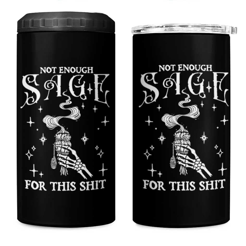 Vintage Witch 4 in 1 Can Cooler Tumbler Spooky Skeleton Witchcore Not Enough Sage For This Shit - Wonder Print Shop