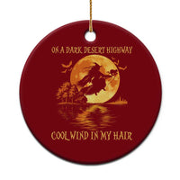 Funny Witch Ceramic Ornament On A Dark Desert Highway Cool Wind In My Hair - Wonder Print Shop