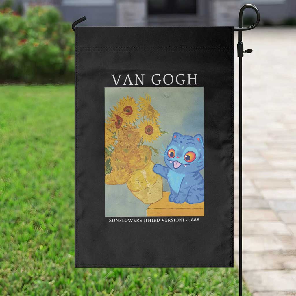 Van Gogh Kpop Fan Garden Flag Blue Tiger Vintage Art Sunflower Cat