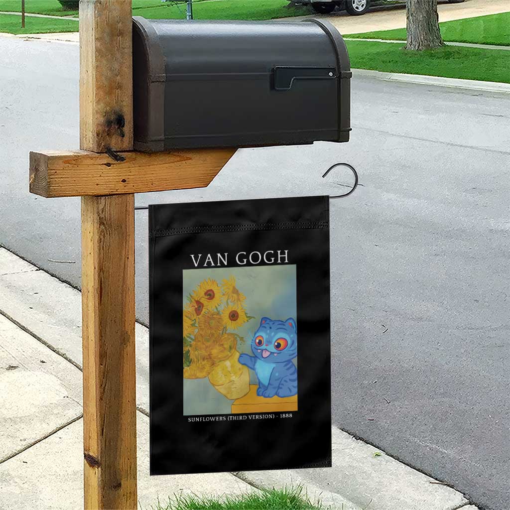 Van Gogh Kpop Fan Garden Flag Blue Tiger Vintage Art Sunflower Cat