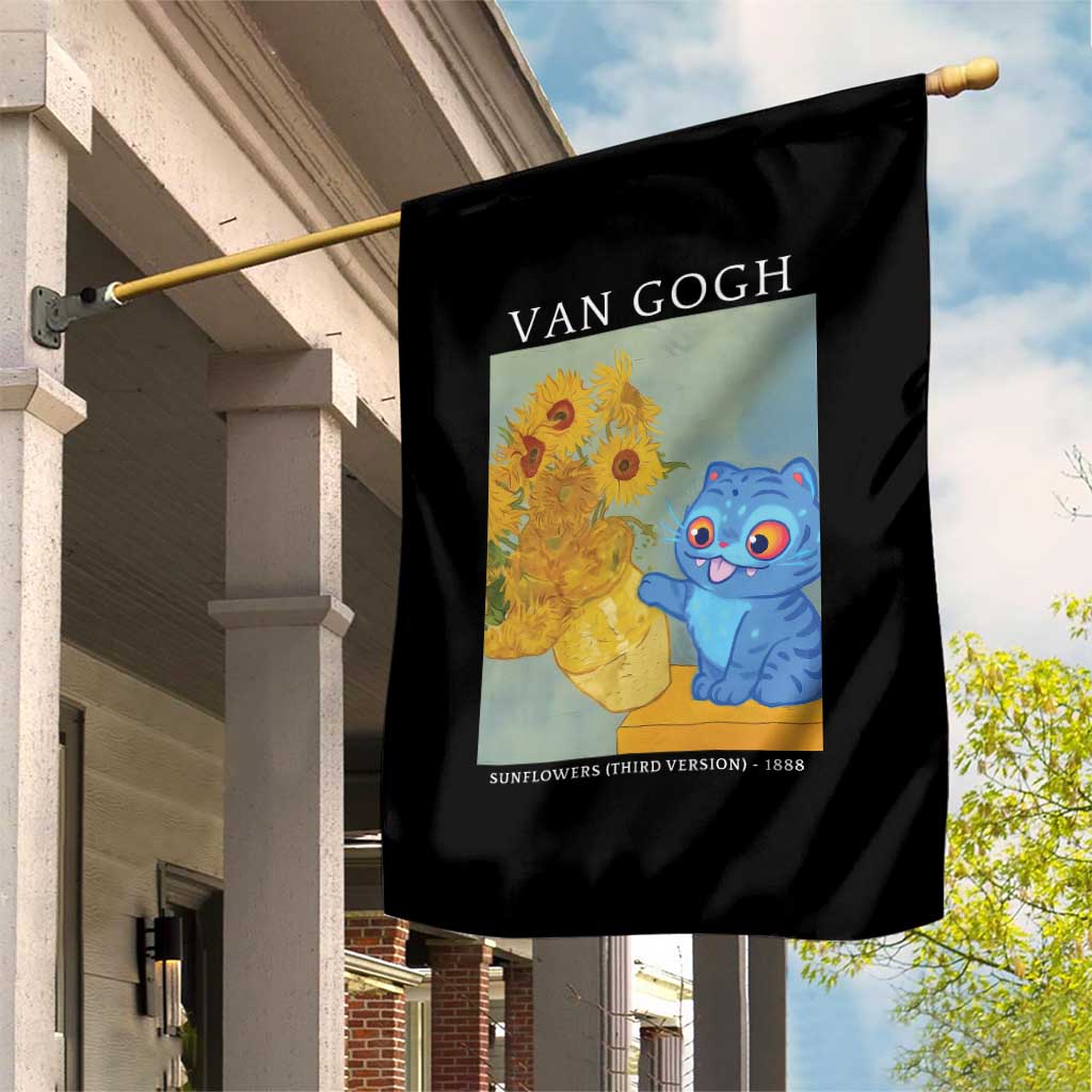 Van Gogh Kpop Fan Garden Flag Blue Tiger Vintage Art Sunflower Cat