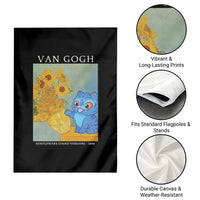 Van Gogh Kpop Fan Garden Flag Blue Tiger Vintage Art Sunflower Cat