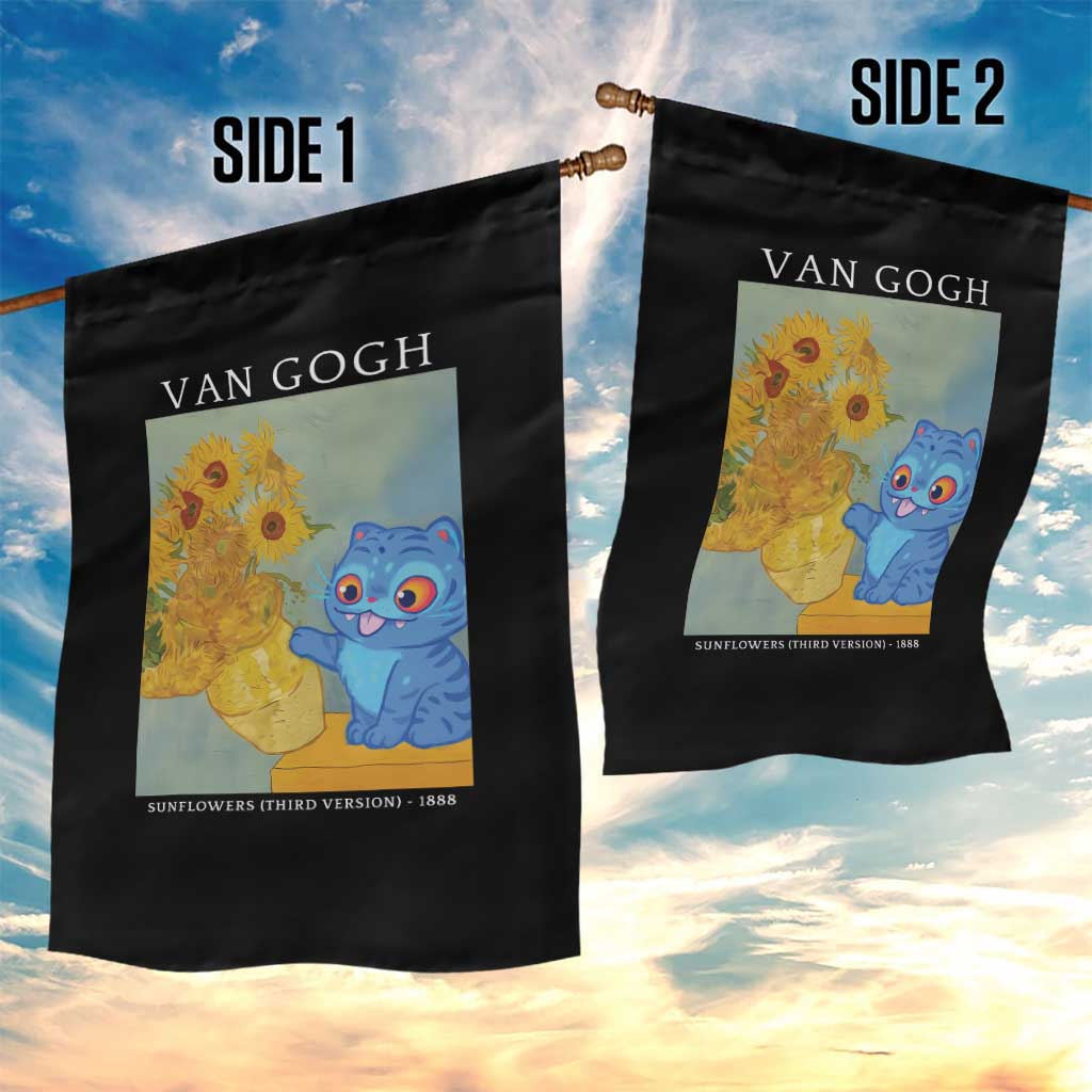 Van Gogh Kpop Fan Garden Flag Blue Tiger Vintage Art Sunflower Cat