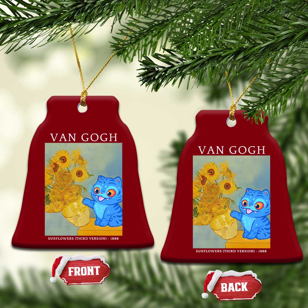 Van Gogh Kpop Fan Ceramic Ornament Blue Tiger Vintage Art Sunflower Cat
