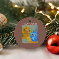 Van Gogh Kpop Fan Ceramic Ornament Blue Tiger Vintage Art Sunflower Cat